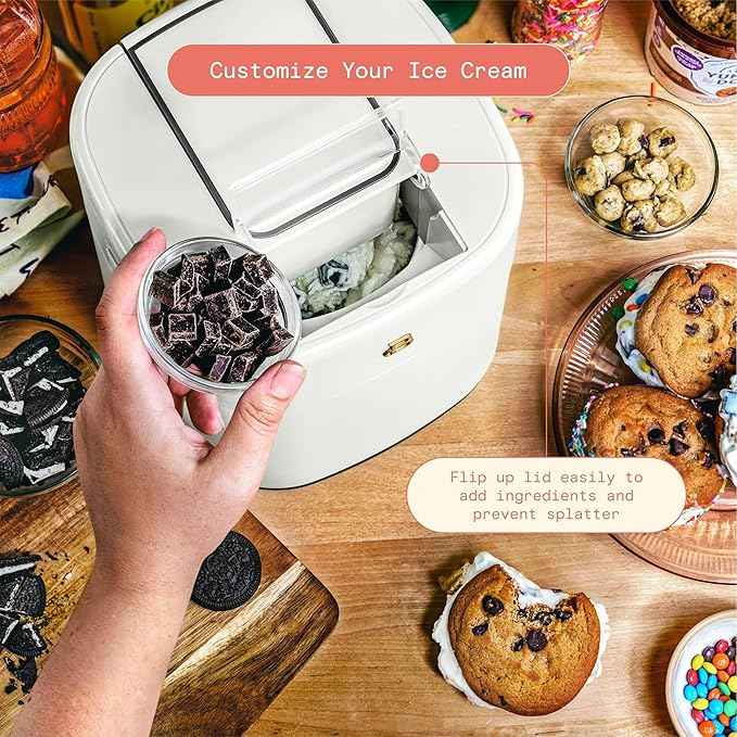 1.5 Quart Ice Cream Maker with Touch Control Panel, Freezer Bowl Design, Compact Electric Machine for Homemade Frozen Desserts, Gelato & Sorbet