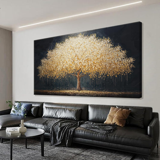 Wall Art Gold Tree Of Life Modern Wall Art Artwork Canvas Art Wall Decor Painting Gold Tree Pictures Abstract Wall Decor For Living Room Bedroom Dining Room Home Office Artwork Ready To Hang 24"X 48"