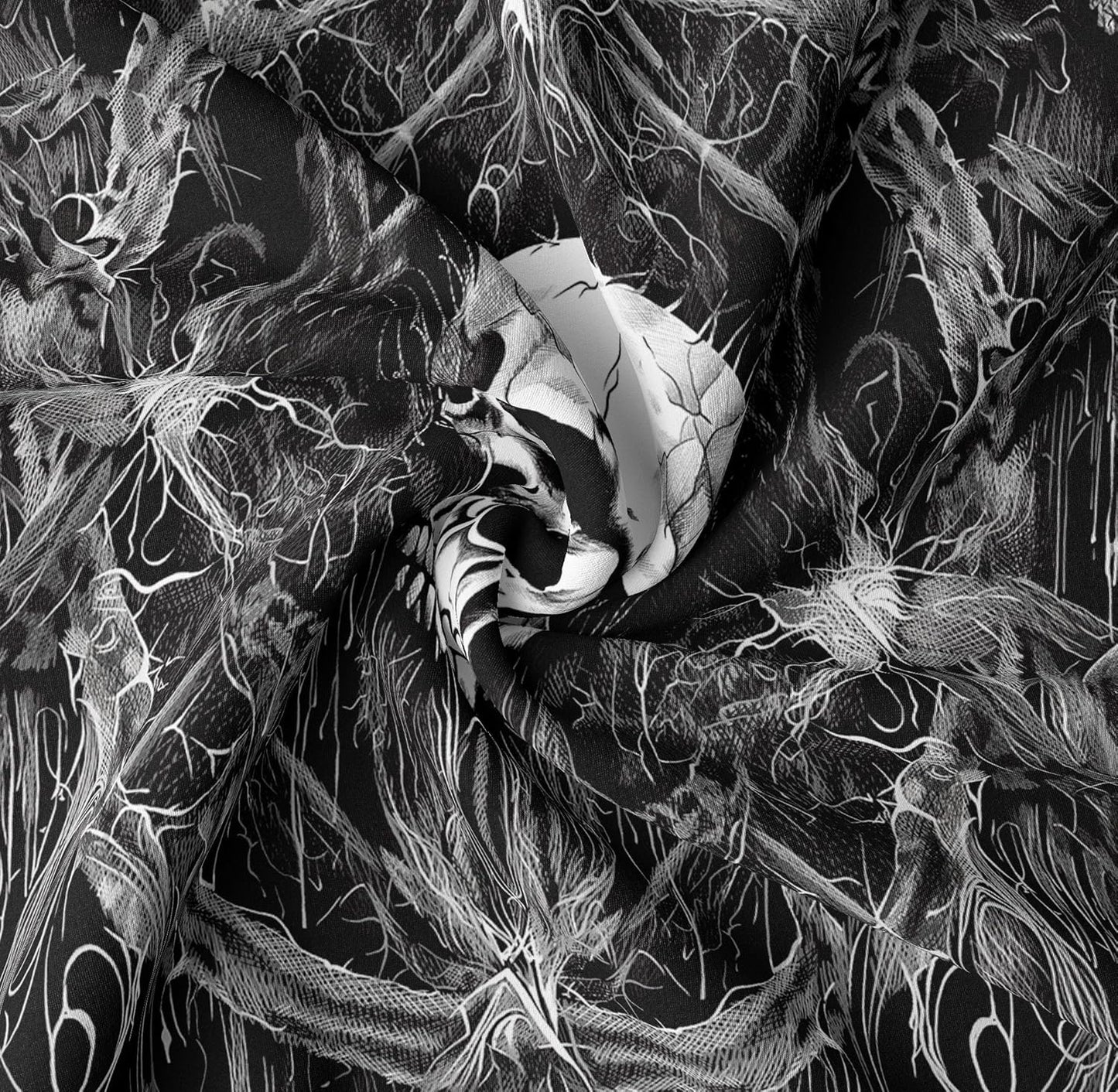 Tapzen Gothic Skull Tapestry - Black and White Wall Hanging, Dark Skeleton Horror Design, Aesthetic Cool for Bedroom, Living Room, Dorm (90 x 60 inches)