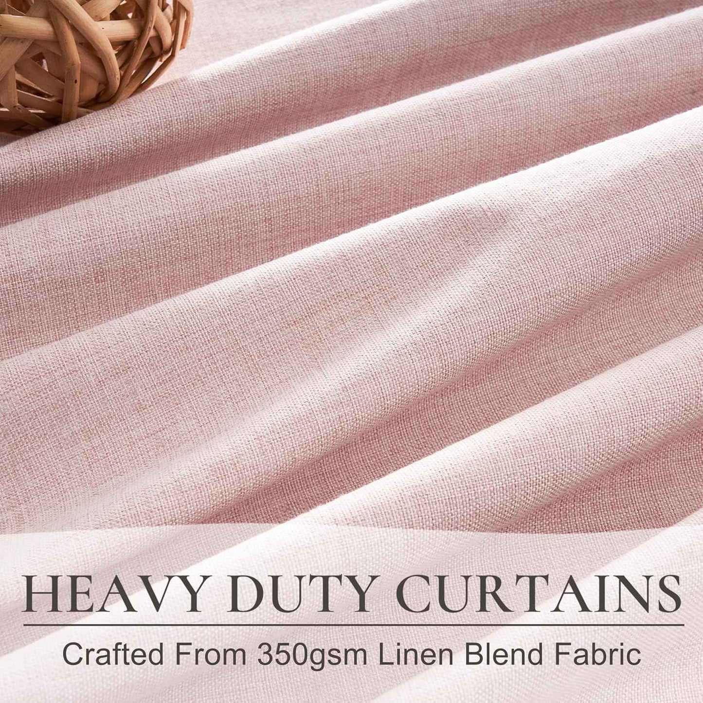 Cute Baby Pink Blackout Curtains 70 Inches Extra Wide Pleated for Grils Bedroom 2 Panels Set, 96 Inch Long Curtain for Sliding Glass Doors Thermal Large Window Heavy Duty Drapes (W70xL96x 2 Panels)