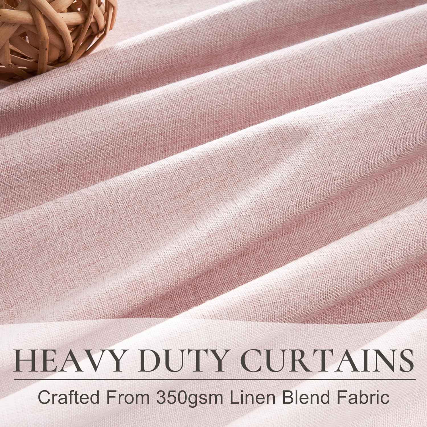 Cute Baby Pink Blackout Curtains 70 Inches Extra Wide Pleated for Grils Bedroom 2 Panels Set, 96 Inch Long Curtain for Sliding Glass Doors Thermal Large Window Heavy Duty Drapes (W70xL96x 2 Panels)