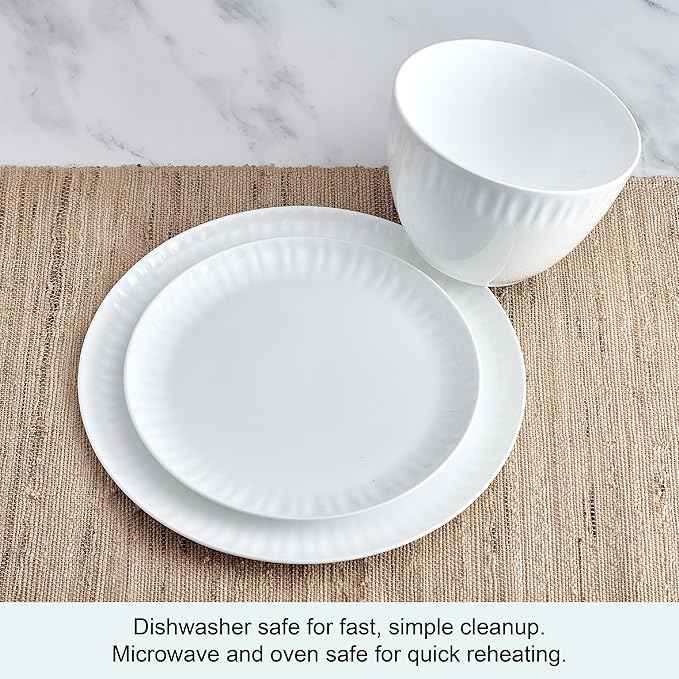 Mikasa Franklyn Bone China Chip Resistant 12 Piece Dinnerware Set, Service for 4