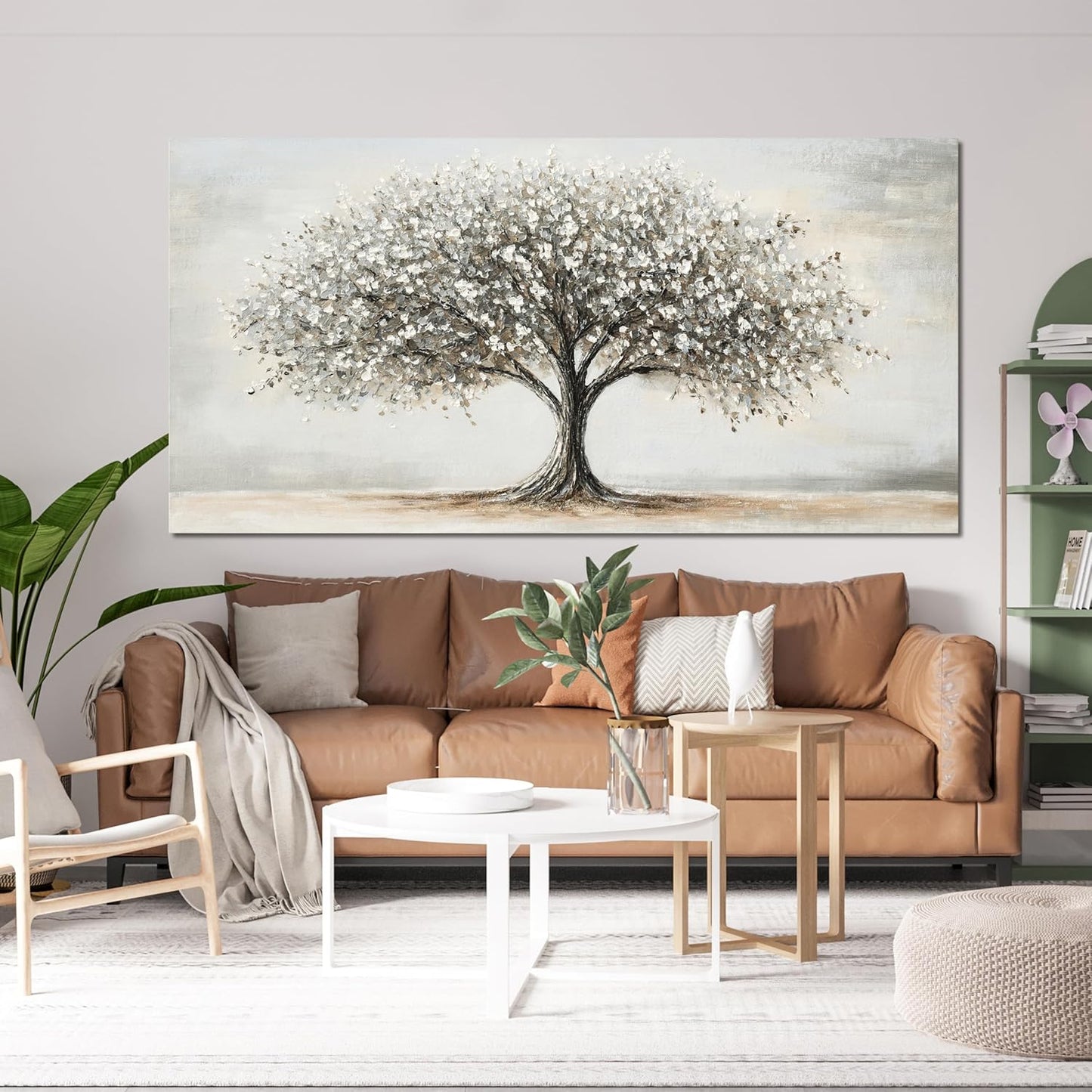 AIXMGSJS Canvas Wall Art Decor Canvas Art Decor Tree of Life Art Modern Black and White Wall Art Prints Large Artwork for Walls Pictures for Living Room for Bedroom Office Wall Decor 24" X 48"