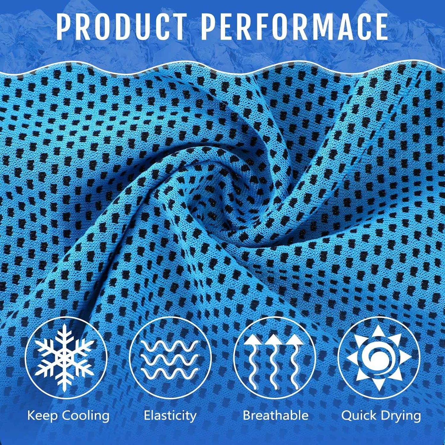 Hosuly 12 Pcs Cooling Towels for Face and Neck 12 x 40 Inch Workout Towels for Gym Fast Drying Hot Weather Sweat Rag Cold Cooling Cloth with 12 Bags Athletes Sport Yoga Golf(Light Blue)