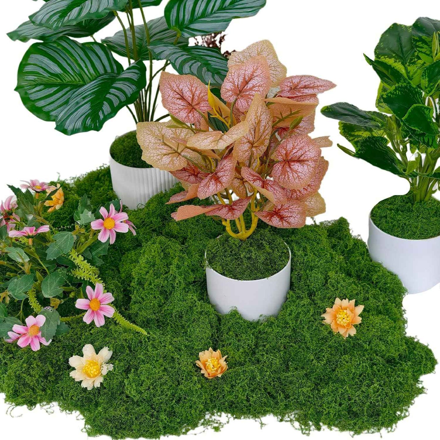 5.3oz Dark Green Artificial Moss - Faux Moss for Potted Plants, Fake Moss for Crafts, DIY Models, Fairy Gardens, Table Centerpieces & Wedding Floral Decor
