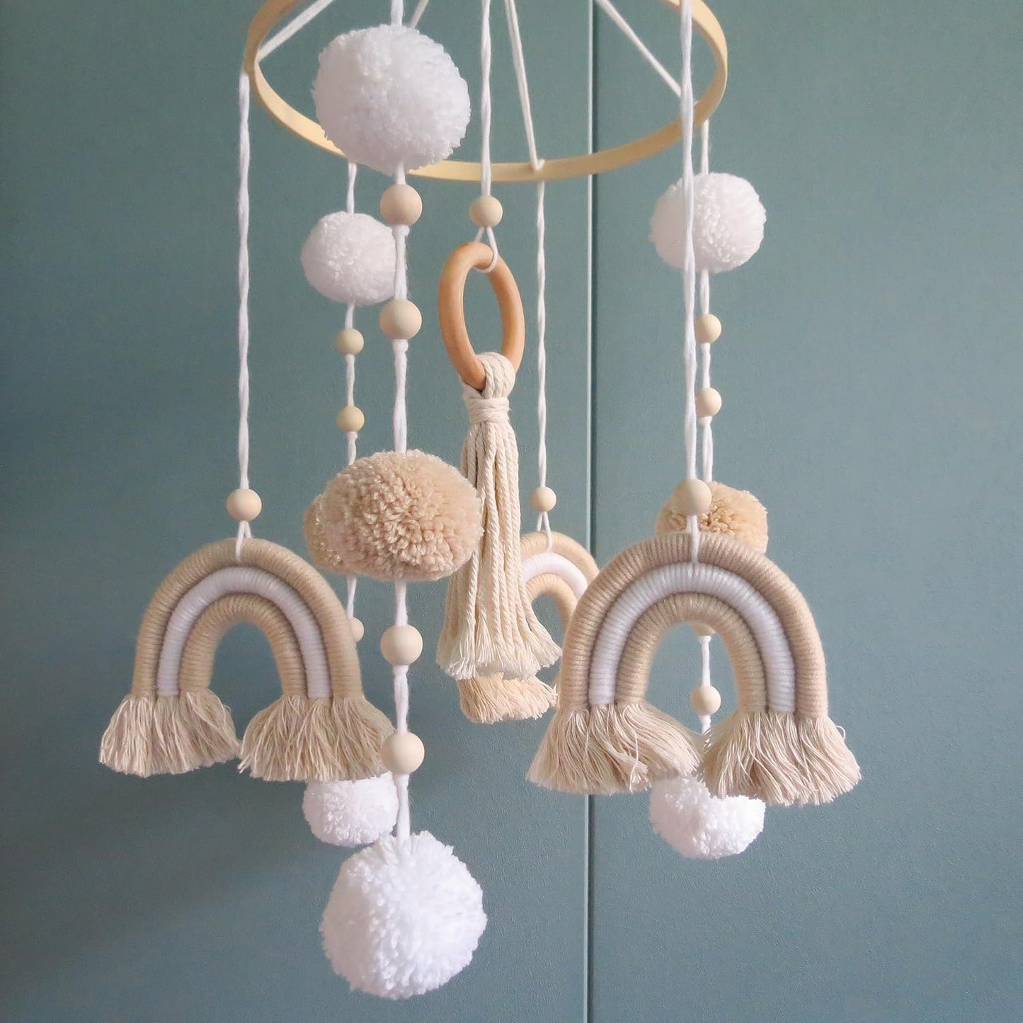 Neutral Boho Rainbow Baby Mobile for Crib Mobile Nursery DéCor