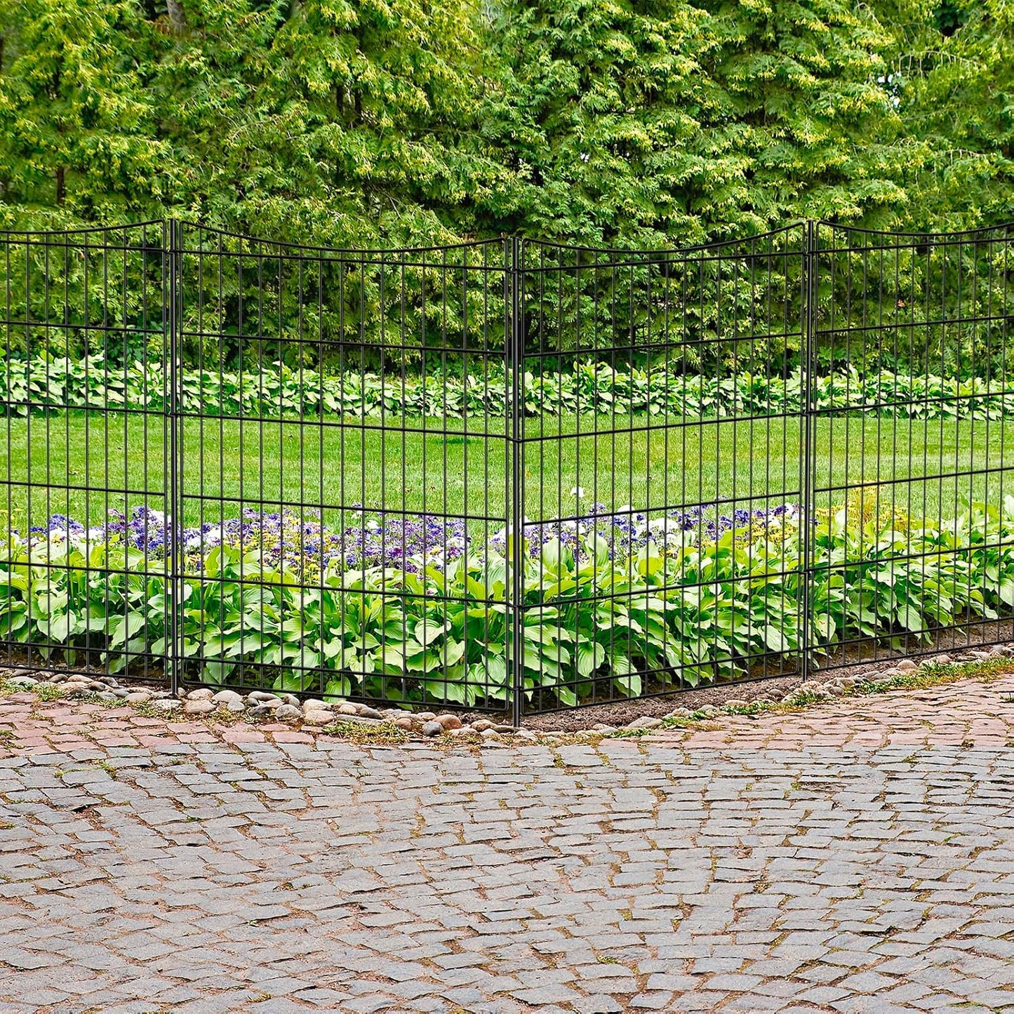 INJOPEXI Decorative Garden Fence 6 Panels 13ft(L)×36in(H) Garden Fences with 6 Panels Rustproof Metal Wire No Dig Temporary Animal Barrier Fencing Outdoor Dog Fence for Yard Patio - Without Gate