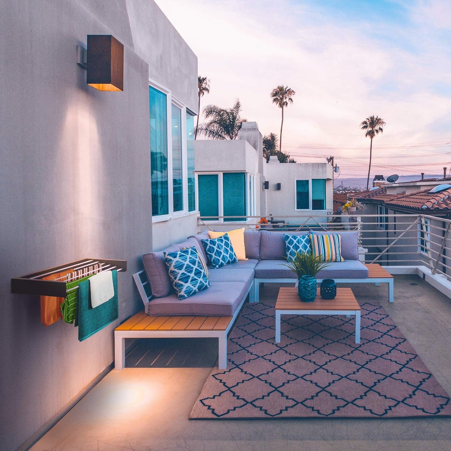 Step Up Laundry Drying Rack (40-INCH Industrial Gray), Wall Mounted, Retractable Clothes Drying Rack, 60lbs Capacity, 20 Linear Ft, with Wall Template and Long Screwdriver Bit