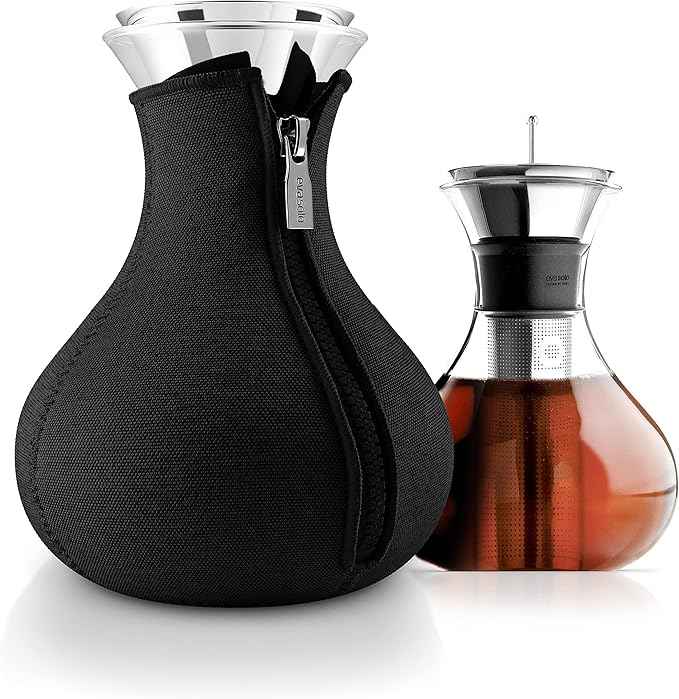 EVA SOLO | Tea-maker 34oz | Drip-free Borosilicate Glass with Insulating Neoprene Cover | Danish Design, Functionality & Quality | Black