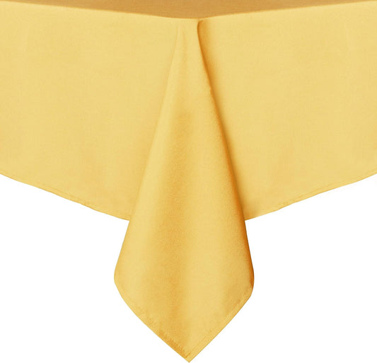 sancua Rectangle Tablecloth - 70 x 90 Inch - Stain and Wrinkle Resistant Washable Polyester Table Cloth, Decorative Fabric Table Cover for Dining Tables, Buffet Parties and Camping, Yellow