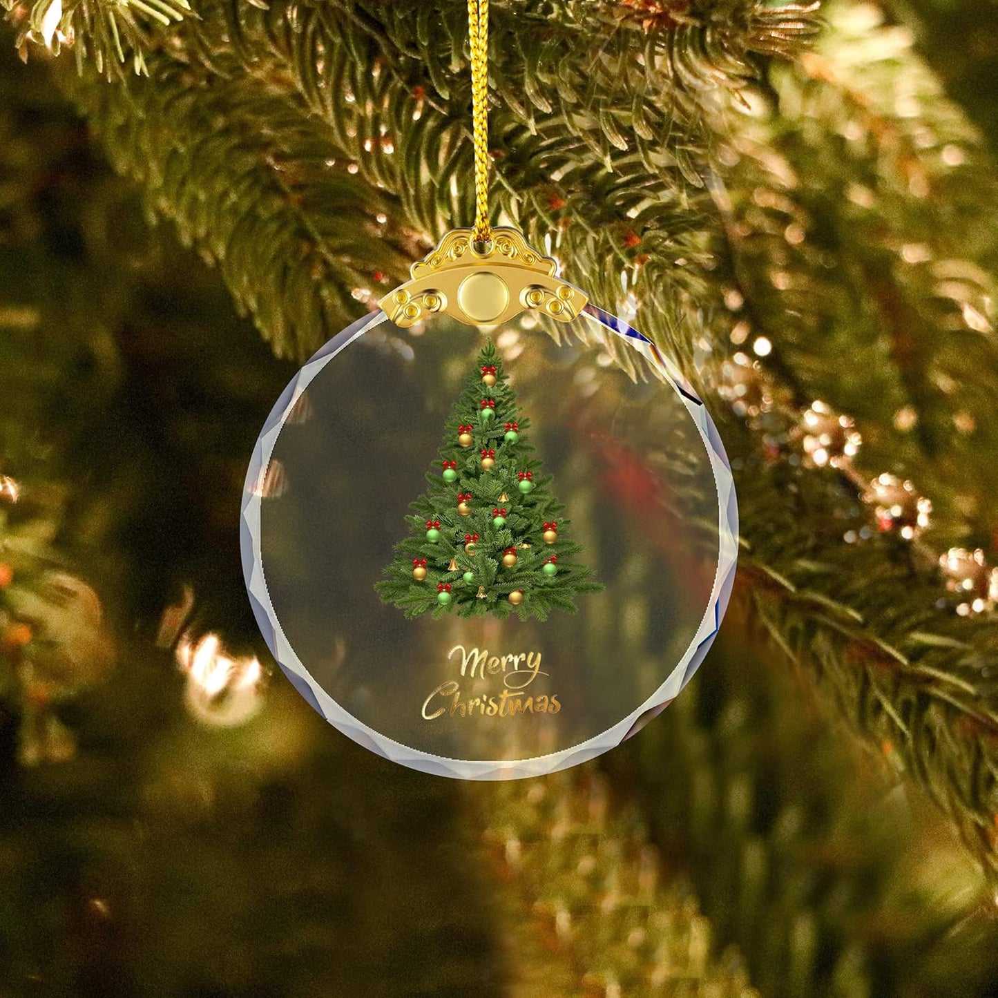 Christmas Ornaments Crystal Hanging, Christmas Tree Glass Ornament Hanging Craft Collectibles for Trees Home Party Gifts