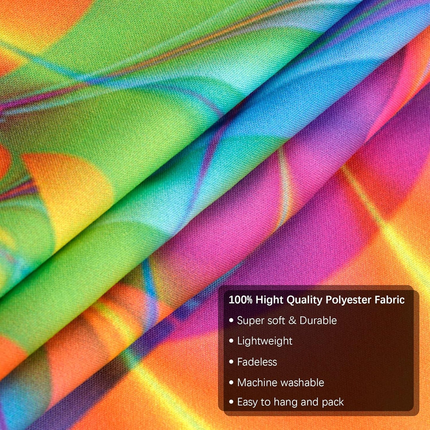 OSVINO Blacklight Mandala Tapestry 59"x51" Glow In The Dark Psychedelic Boho Tapestry Colorful Backdrop Bohemian Room Decor UV Reactive Hippie Wall Posters for Bedroom, Mandala,