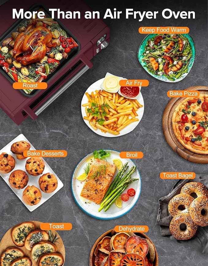 Nuwave Bravo Pro Smart Air Fryer Toaster Oven Combo, 10-in-1 Functions with Quicker & Even Crisp Technology, 1800W, 50-450°F, PFAS-Free, 21QT, Cinnamon