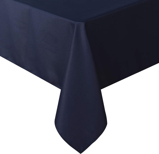 sancua Rectangle Tablecloth - 54 x 108 Inch - Stain and Wrinkle Resistant Washable Polyester Table Cloth, Decorative Fabric Table Cover for Dining Tables, Buffet Parties and Camping, Navy