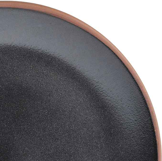 Gibson Elite Contempo Classic Double Bowl Dinnerware Set, Service for 4 (16pcs), Black