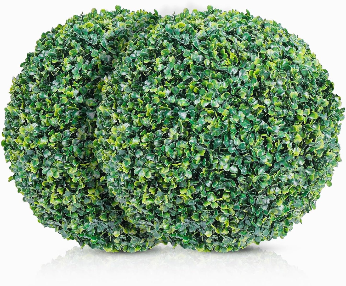 DRAY Premium 16.14" Faux Boxwood Balls – Set of 2 Artificial Topiary Spheres for Outdoor & Indoor Use – Realistic, UV-Resistant, Weatherproof Decorative Greenery – Check Measurements