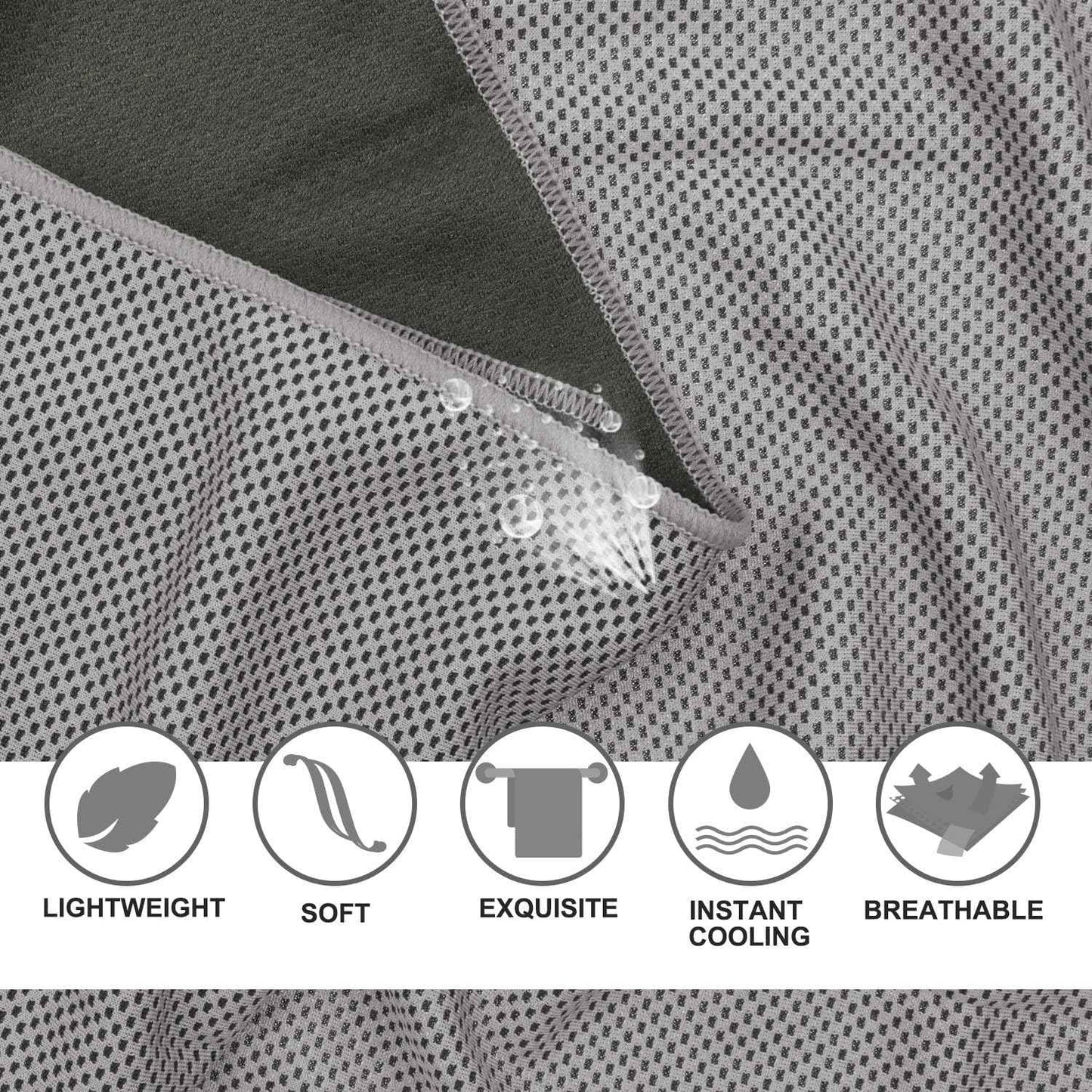 Pack of 4 Cooling Towels 40" x 12" with Carrying Pouch, Cold Sport Towels, Soft Breathable, Quick Cool Towel, for Bowling, Yoga, Travel, Camping, Golf, Football, Hiking, Outdoor Work