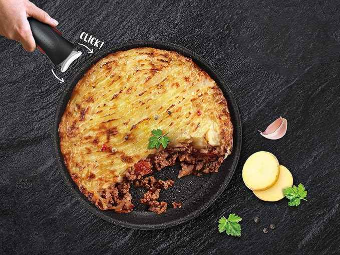 Tefal L39996 Ingenio Black Stone 4-Piece Casserole Set | Stackable | Non-Stick Coating | Suitable for Induction Cookers | Thermal Signal Temperature Indicator | Black