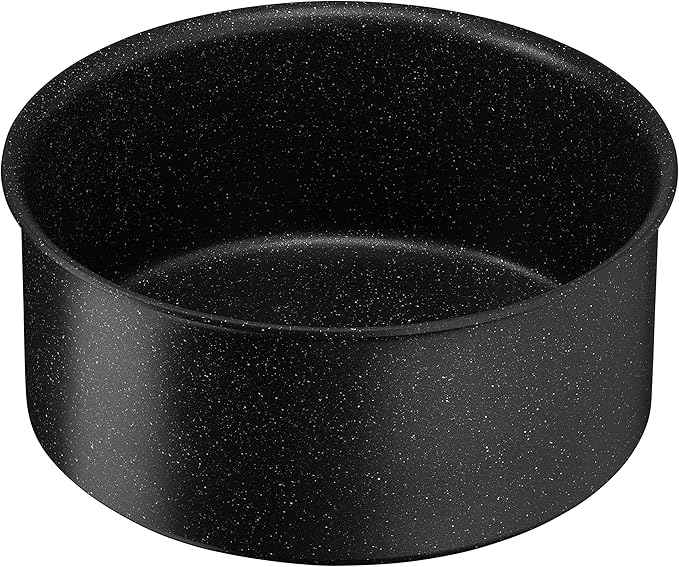 Tefal L39996 Ingenio Black Stone 4-Piece Casserole Set | Stackable | Non-Stick Coating | Suitable for Induction Cookers | Thermal Signal Temperature Indicator | Black