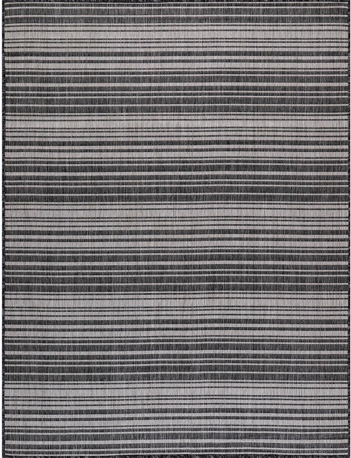 Stripe Outdoor Rug 6x9 Washable Outside Carpet for Indoor Patio Porch Waterproof Easy Cleaning Non Shedding Area Rugs Dark Gray 6 x 9