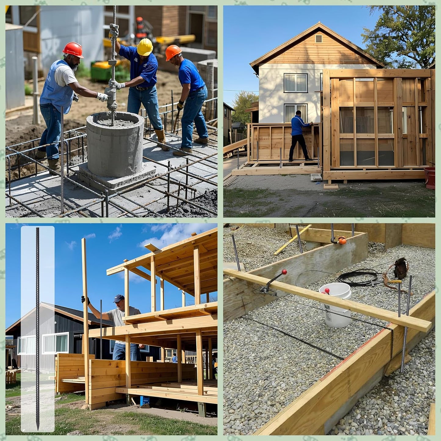 VVOKGO Rebar Stakes 24 Inch Ground Straight Concrete Form Stakes Heavy Duty (16pcs), 3/8" Diameter Metal Steel Spikes Anchors with Chisel Point End for Plant Support, Garden Border,Landscape Edging