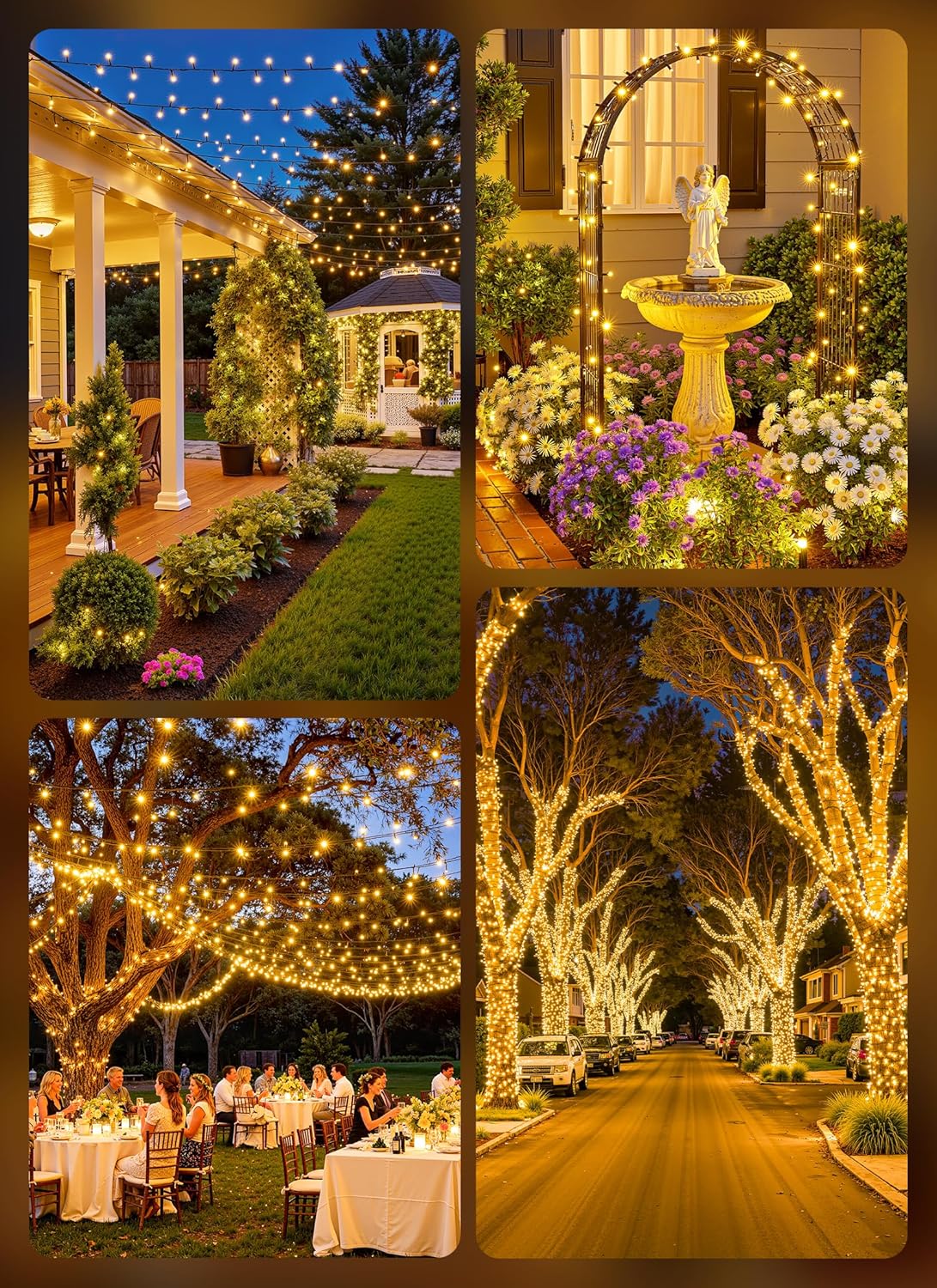 Brightown 2 Pack Solar String Lights Outdoor Waterproof, 80 FT 200 LED Solar Powered Christmas Lights with 8 Modes, Auto On/Off, Patio Lights for Outside Tree Garden Balcony Party Decor (Warm White)