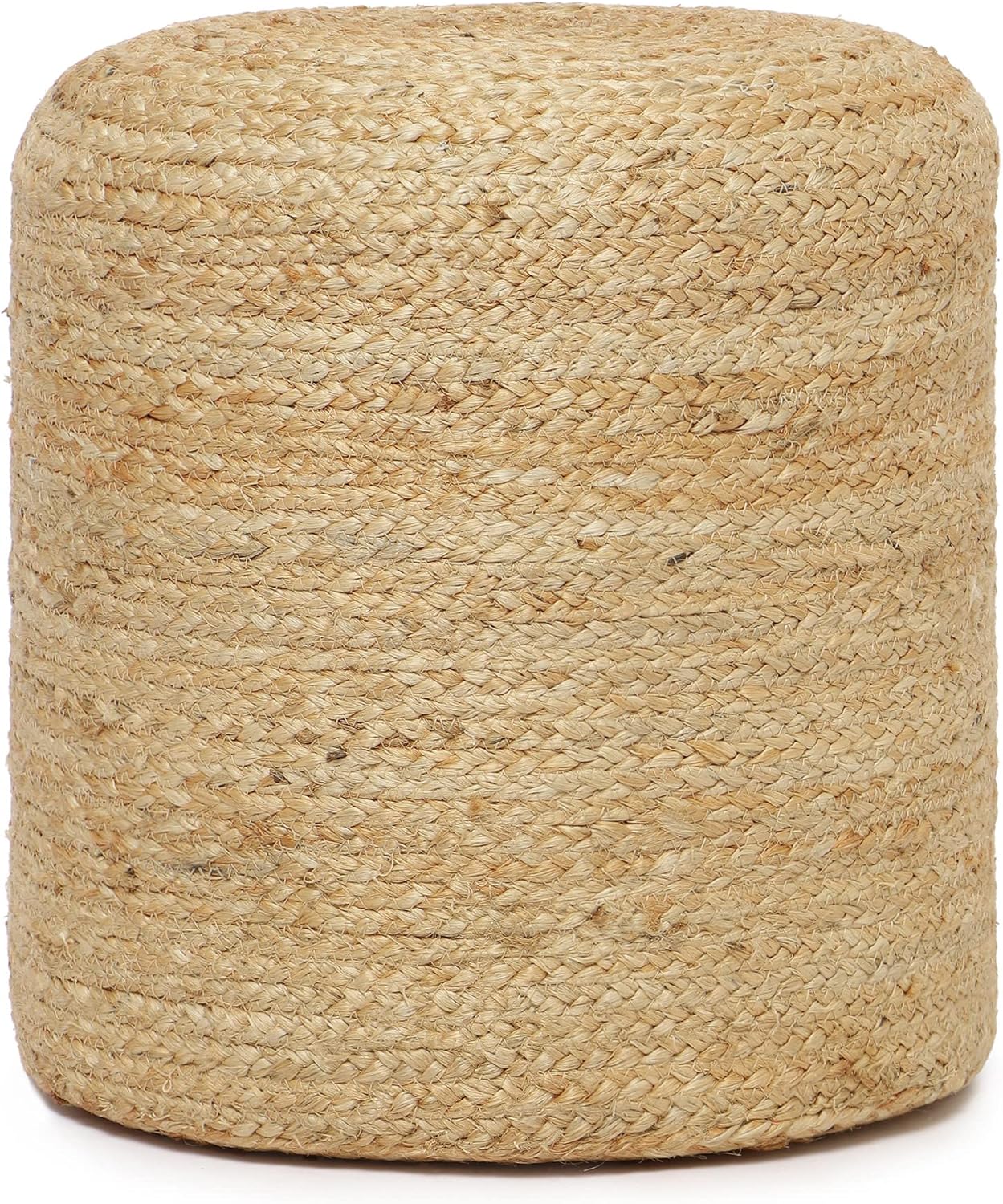 REDEARTH · Cylindrical Pouf Ottoman - Braided Pouffe Accent Sitting Round Footrest for Living Room, Bedroom, Nursery, kidsroom, Patio, Gym; 100% Jute (14.5"X14.5"X16"; Natural)