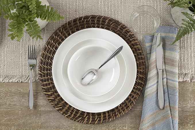 Oneida Dinnerware Set, 24 Seven White 24-Piece Dinnerware Set, Service For 8, Porcelain Material, Dishwasher And Microwave Safe, Bowls, Plates And Bowls, Dinner Dishes, Plates, Home (White, 24 Piece)
