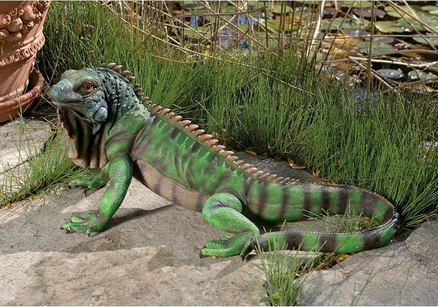 Design Toscano Iggy The Iguana Indoor/Outdoor Garden Statue, Large, 22 Inch Long, Cast Stone Resin, Full Color Finish