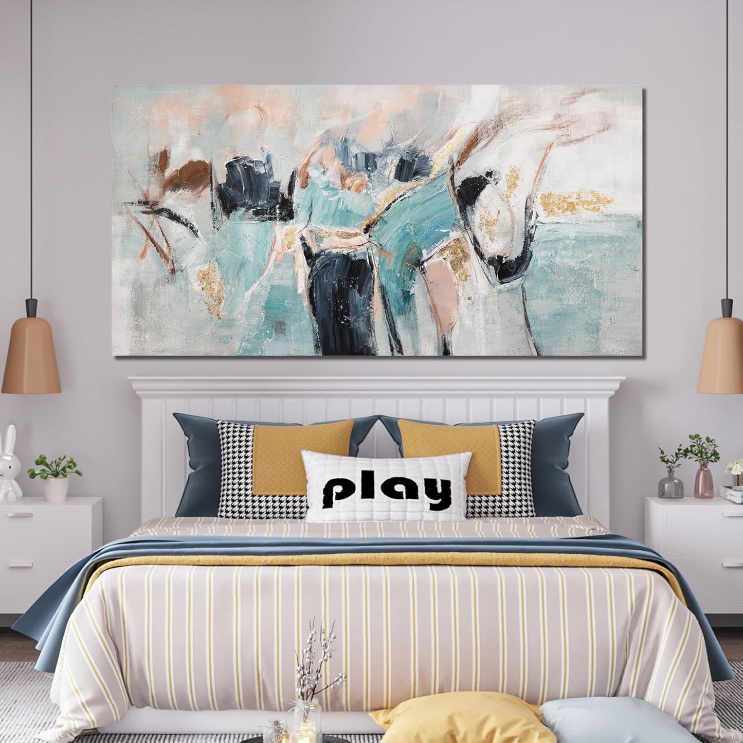 Abstract Canvas Wall Art Decor Black Modern Abstract Large Wall Art Decorations for Living Room Artwork for Walls Wall Art Prints Decor Wall Painting for Bedroom Office Wall Hanging Decor 24" X 48"