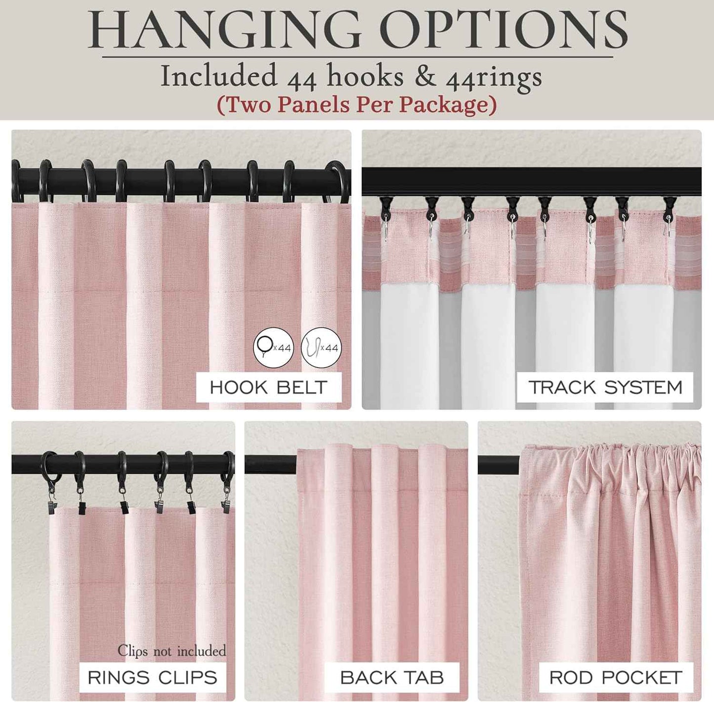 Cute Baby Pink Blackout Curtains 70 Inches Extra Wide Pleated for Grils Bedroom 2 Panels Set, 96 Inch Long Curtain for Sliding Glass Doors Thermal Large Window Heavy Duty Drapes (W70xL96x 2 Panels)