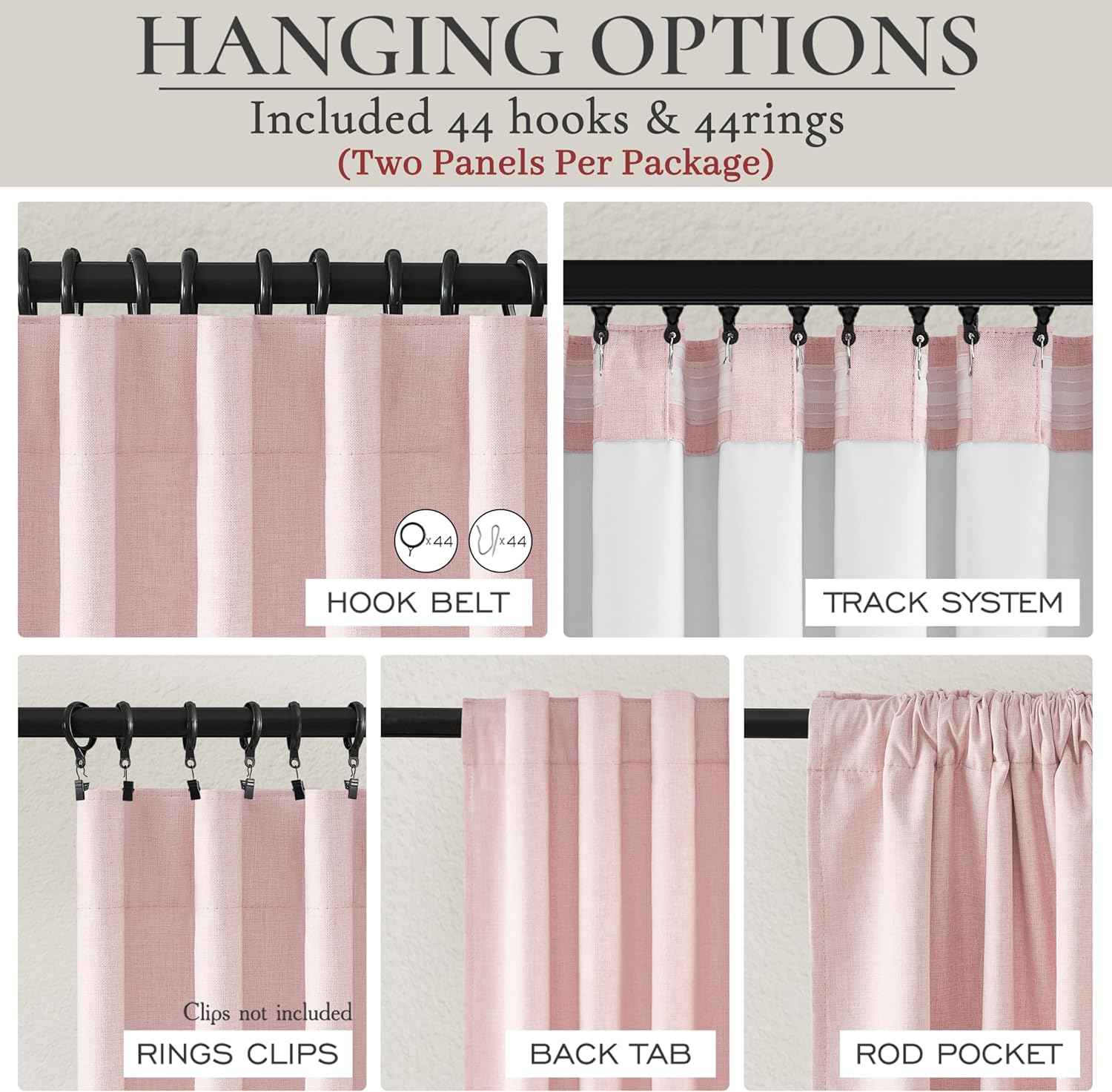 Cute Baby Pink Blackout Curtains 70 Inches Extra Wide Pleated for Grils Bedroom 2 Panels Set, 96 Inch Long Curtain for Sliding Glass Doors Thermal Large Window Heavy Duty Drapes (W70xL96x 2 Panels)