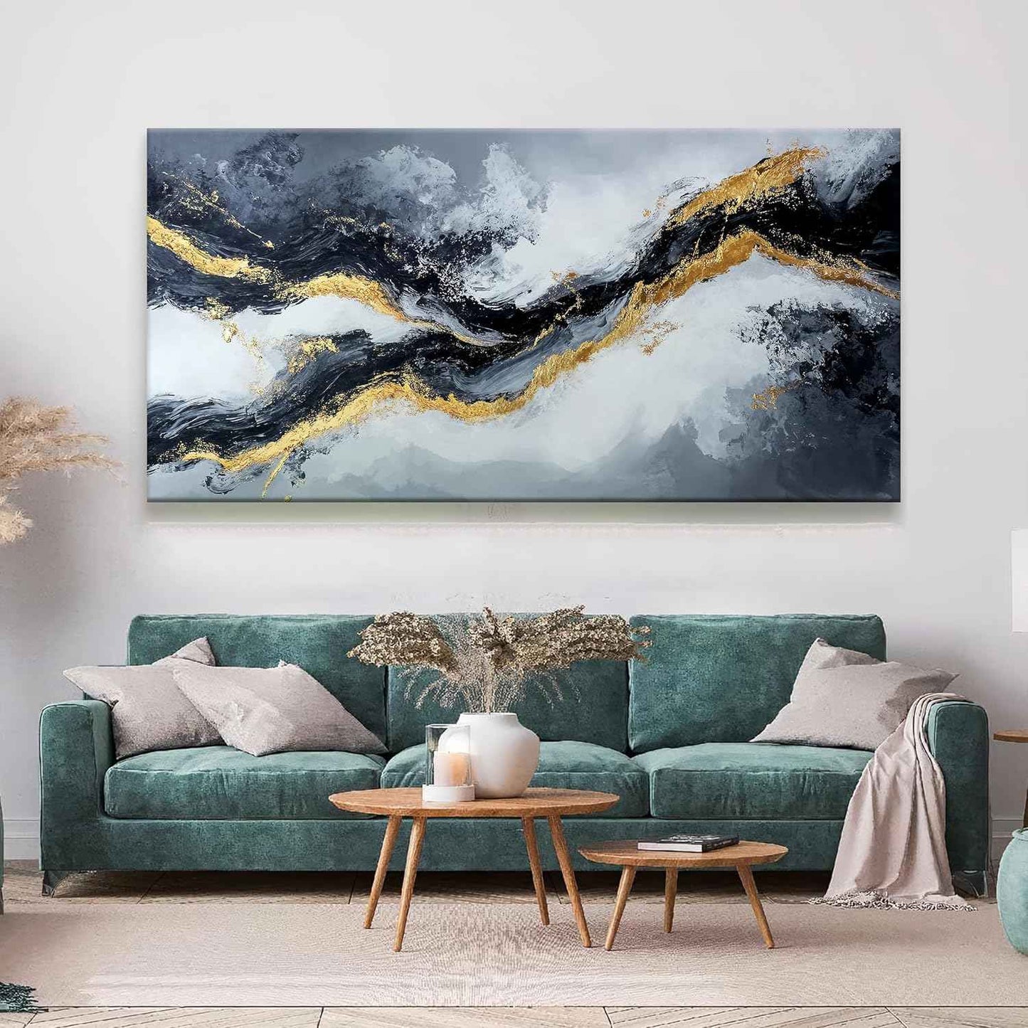 Abstract Art Wall Decor Large Modern Wall Art Pictures For Living Room Black And White Wall Art Prints Abstract Wall Art Artwork for Walls Canvas Art Wall Decor Home Office Wall Decoration 29" X 58"