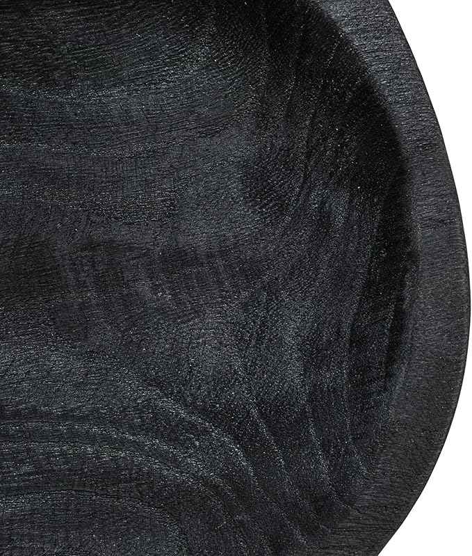 Bloomingville Hand-Carved Paulownia Wood Bowl, Black