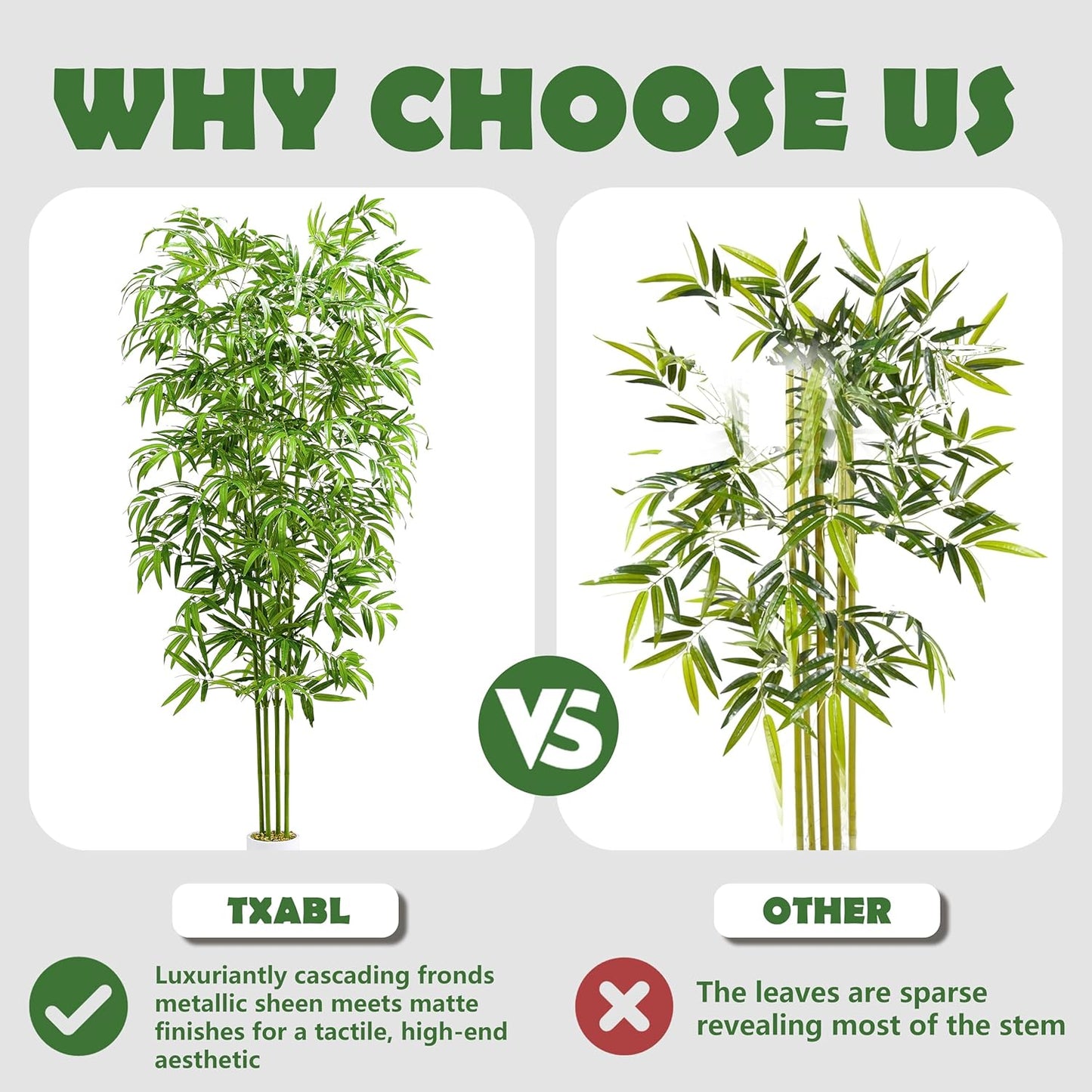 Artificial Tree Fake Plants, Artificial Bamboo Tree 7FT Tall in White Potted, Artificial Tree Indoor Decor Bamboo Silk Tree with Natural Wood Trunk, for Home Office Living Room Modern