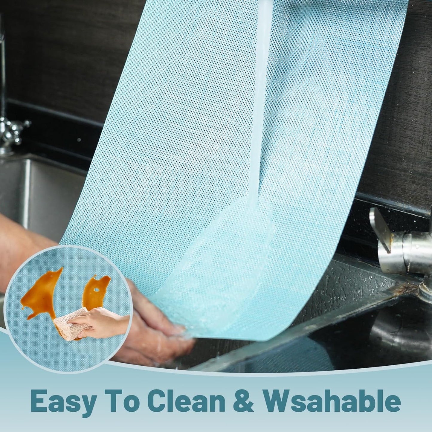 Placemats Set of 12，Non-Slip PVC Weave Table Mats Easy to Clean，Heat Resistant Place Mats for Kitchen Dining Table Decoration Indoor Outdoor，Blue