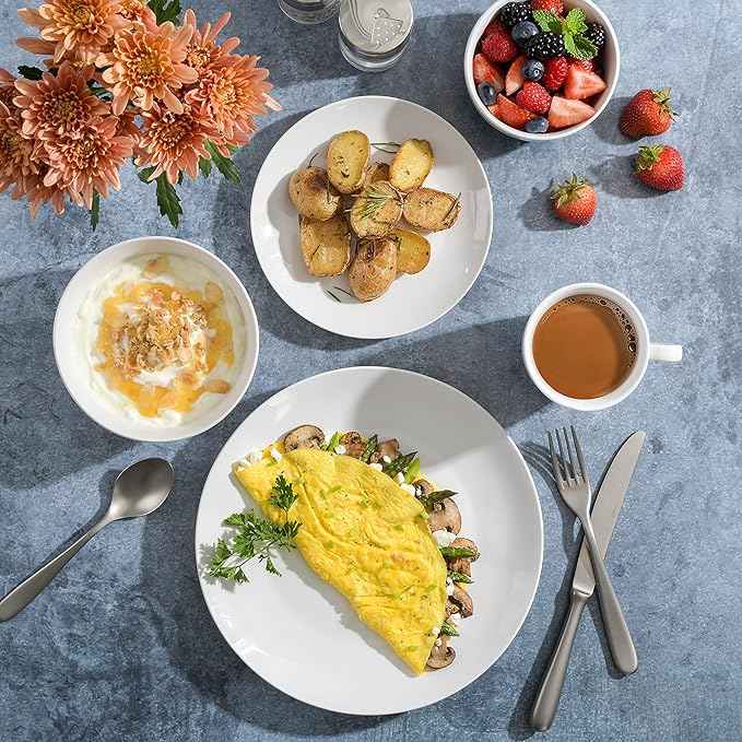 Gibson Home Ogalla 30-Piece Dinnerware Set – Porcelain, Chip & Scratch Resistant, White - Service for 6
