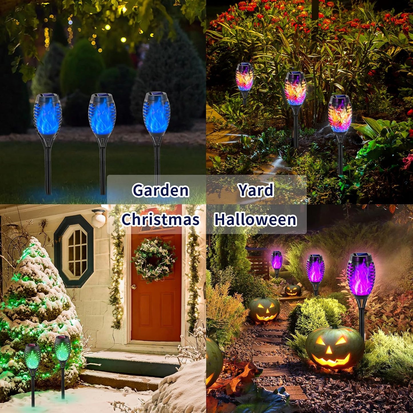 Swingers Solar Lights Outdoor,Halloween Solar Torch Lights with Flickering Flame,Waterproof Outdoor Garden Lights for Outside Patio Pathway Yard Decorations(12, Green)