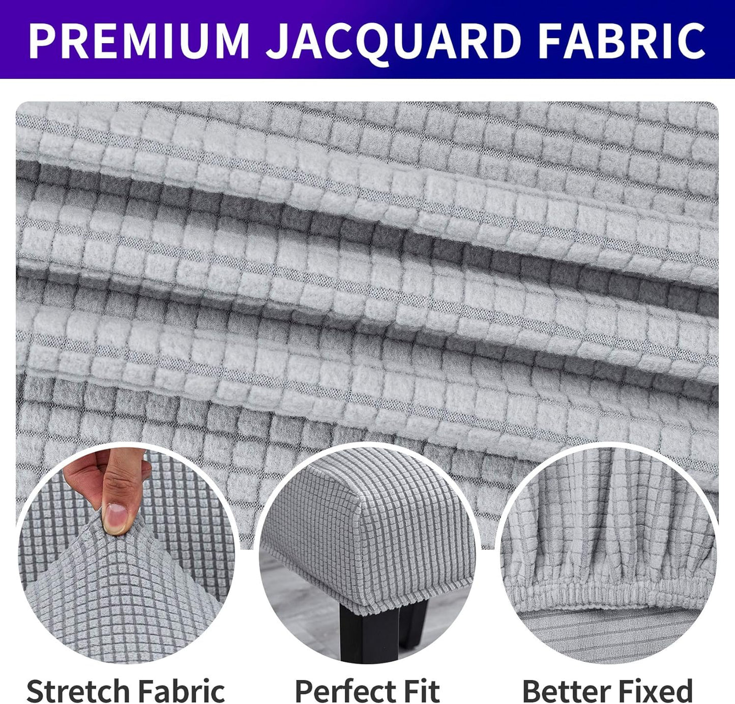 Howhic Stretch Chair Covers for Dining Room Set of 8, Removable Washable Dining Room Chair Covers, Dining Chair Slipcovers Seat Protector, Great Decor for Home and Banquet (Silver, 8 Pack)