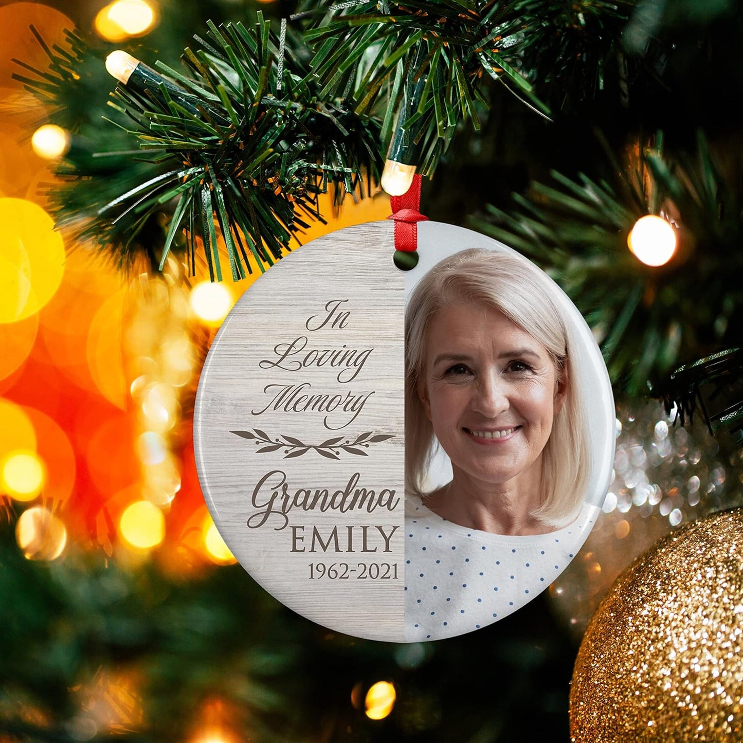 Cardinal Birds 2, Memorial Christmas Ornament Personalized with Photo, Name & Date - Upload Photo & Picture - 7 Designs, Memorial Ornaments Loss of Loved Ones – D6