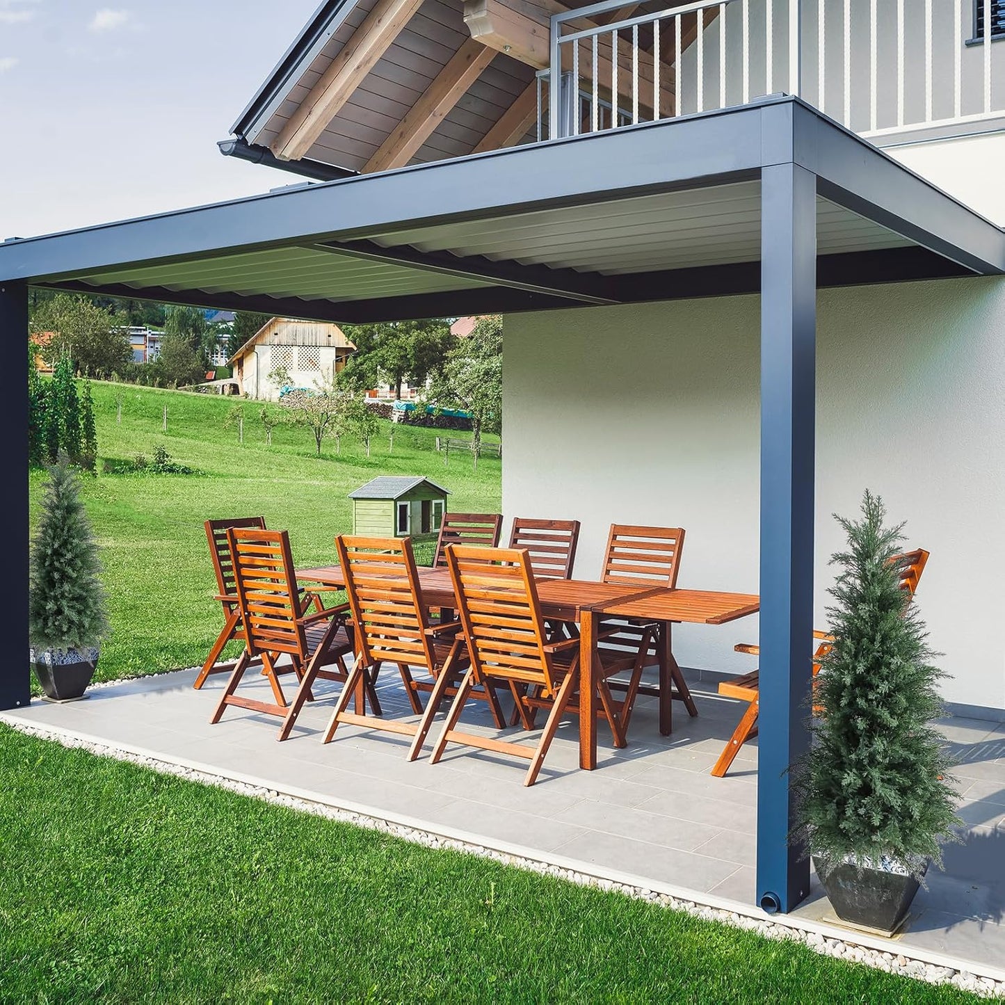 Artificial Cedar Topiary Trees 4FT Set of 2 Lifelike Faux Evergreen Cypress Bushes UV Resistant Outdoor Christmas Trees Realistic Potted Plants for Indoor Outdoor Decor