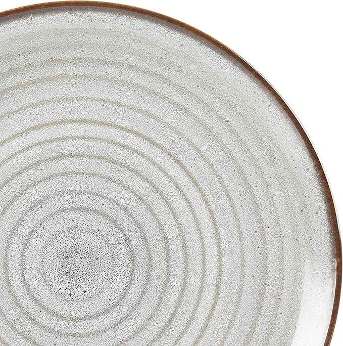 Gibson Elite Dreamweaver Double Bowl Terracotta Reactive Dinnerware Set - Grey, Service for 4 (16pcs)