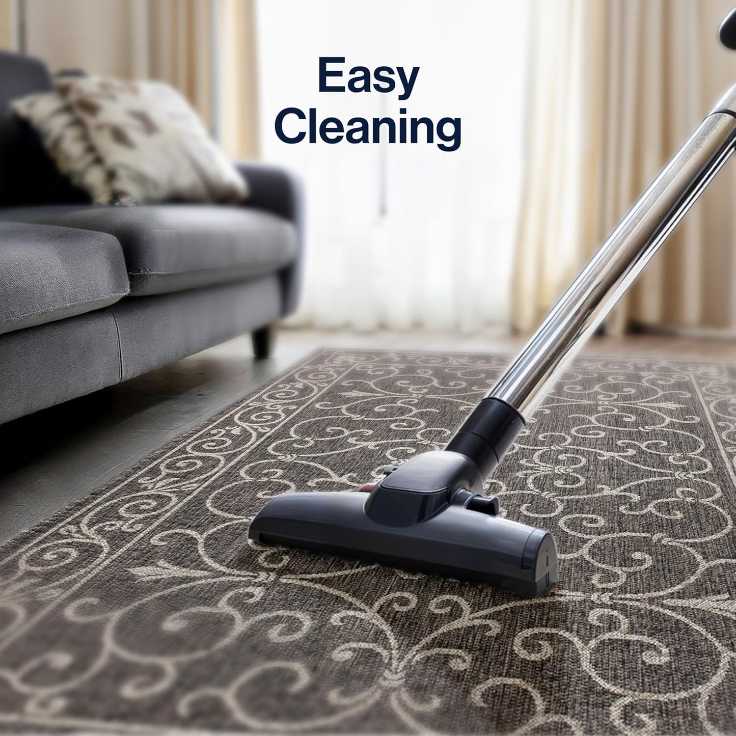 JONATHAN Y Vintage Filigree Indoor Outdoor Area Rug 6X9 Black/Gray, Charleston Textured Weave for Backyard, Patio, Porch, Easy-Cleaning, High Traffic, Pet-Friendly, Non-Shedding (SMB106G-6)