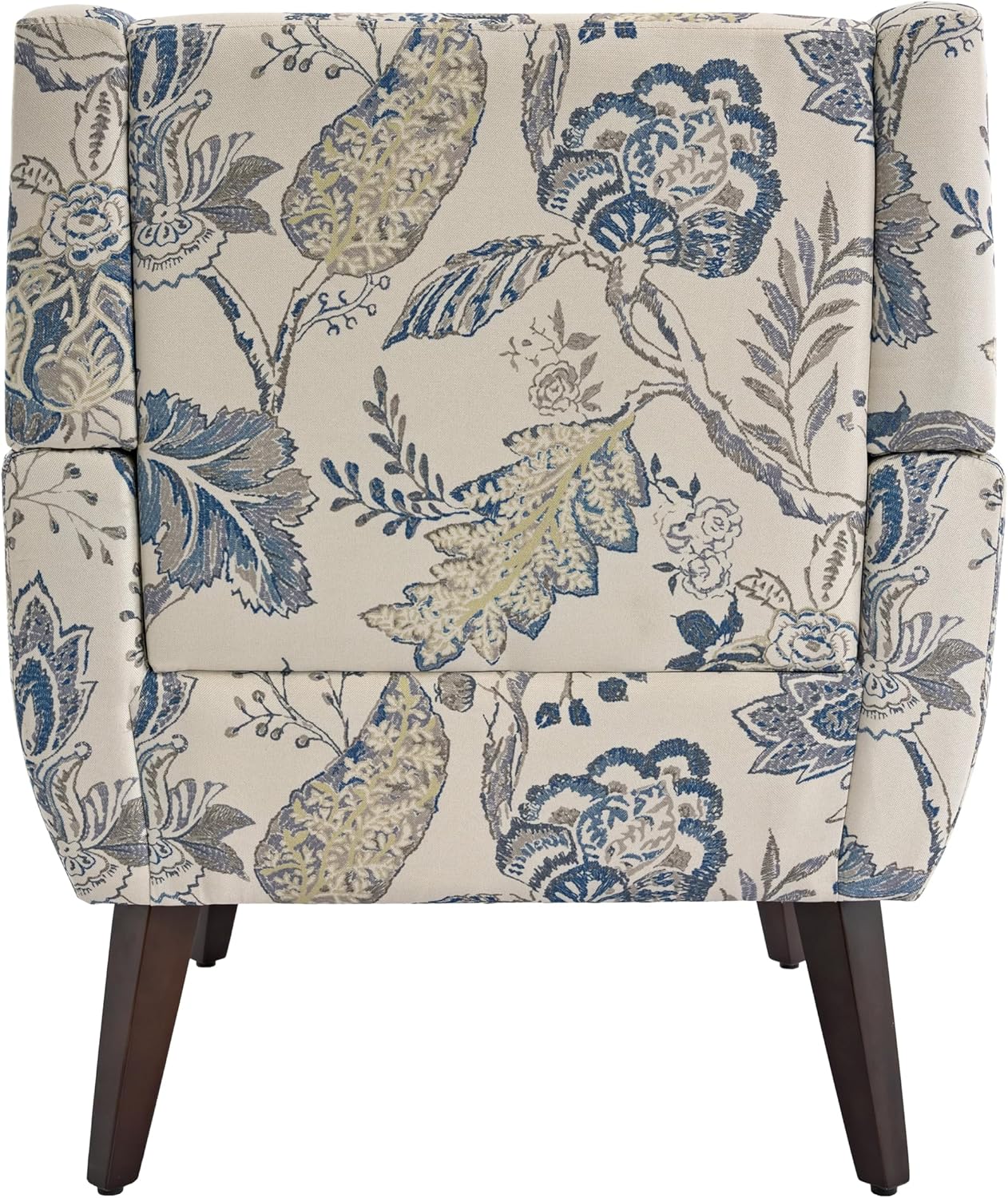 Floral Accent Chair, Modern Upholstered Armchair in Fabric for Living Room, Comfy Club Arm Chairs Single Sofa Button Tufted Bedroom Reading Seat - Pattern Leaf, Set of 1