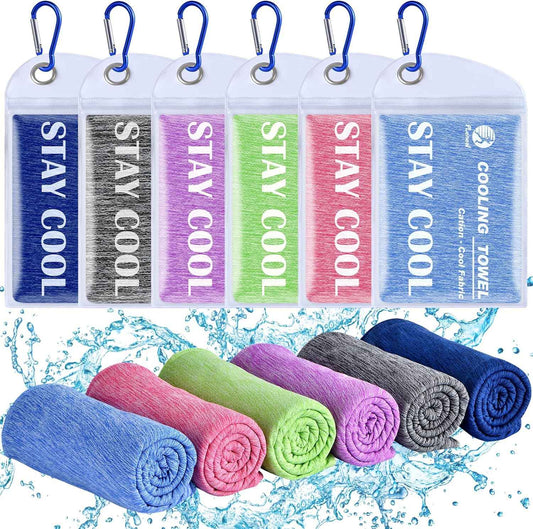 Pleneal Cooling Towels - 6 Pack Cooling Towel (40"x12"), Ice Gym Towels for Working Out, Microfiber Cooling Towels for Neck and Face, Yoga Towel for Home Gym, Workout & More Activities