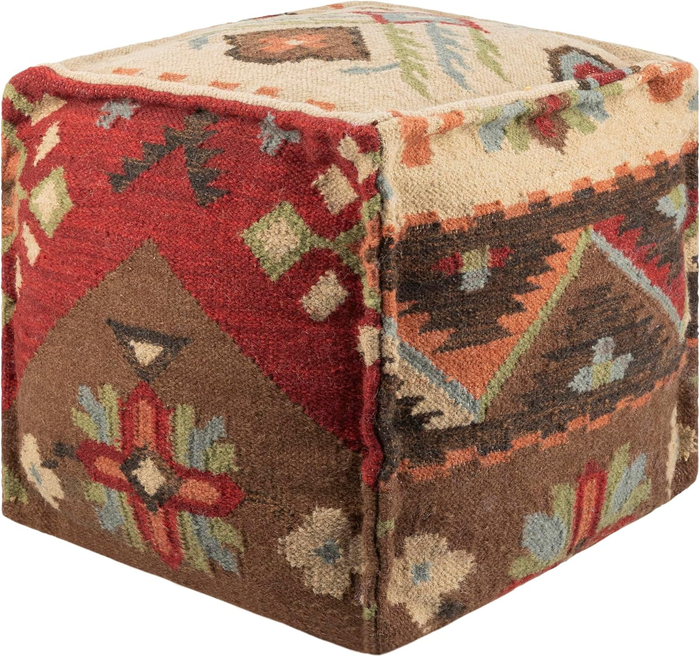 Mark&Day Pouf Ottoman, Gaubitsch Rustic Camel Cube Pouf Foot Rest for Living Room, Bedroom and Boho Home Decor (18"x18"x18")