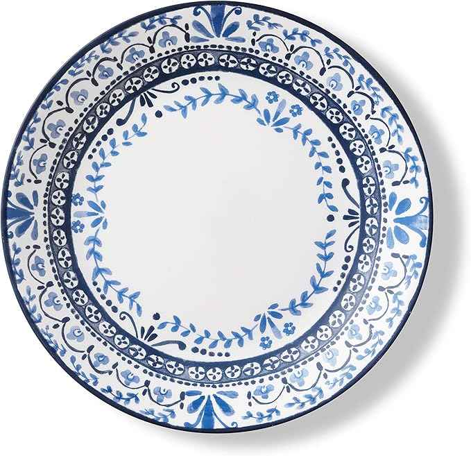 Corelle Vitrelle 18-Piece Service for 6 Dinnerware Set, Triple Layer Glass and Chip Resistant, Lightweight Round Plates and Bowls Set, Portofino