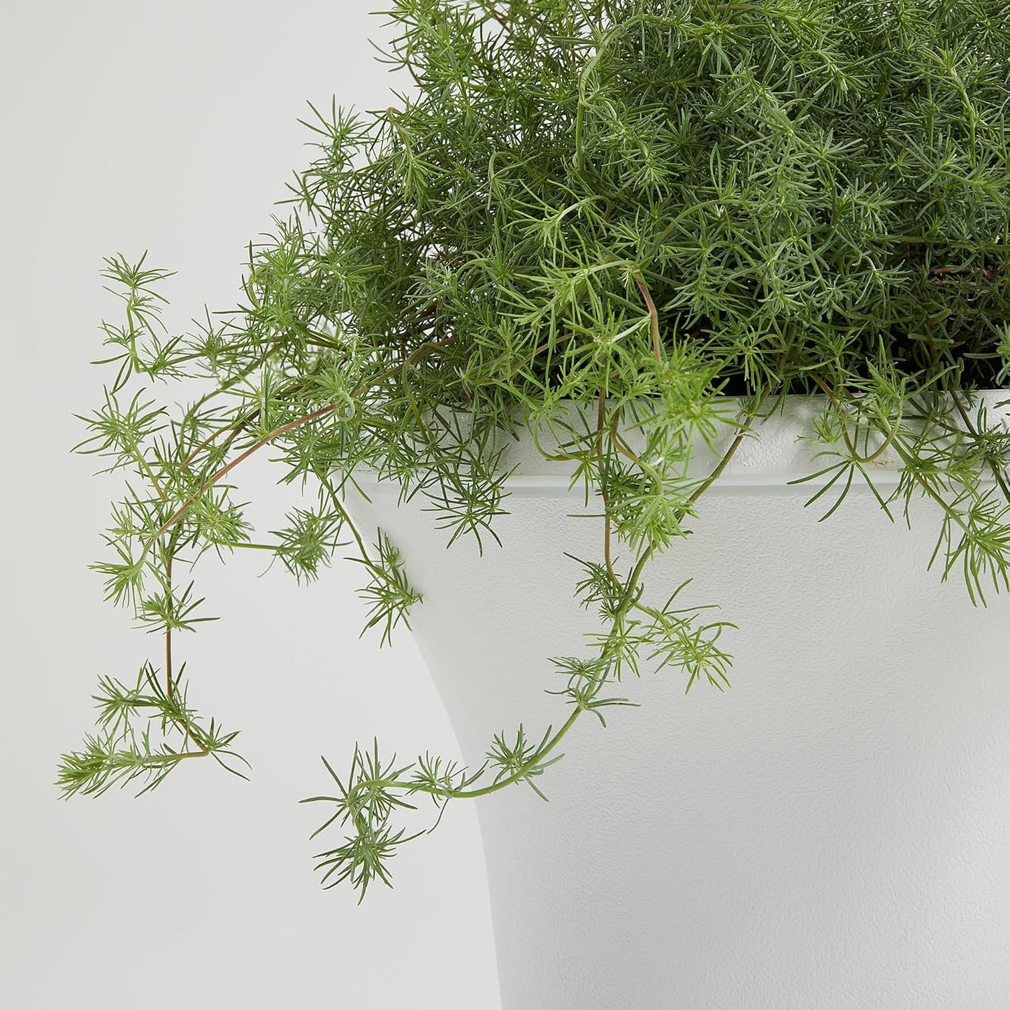 Worth Garden 2-Pack Plastic Urn Planters - 22'' Tall Round Classic Resin Flower Pots Pure White Traditional Large Plant Pots for Front Porch Patio Deck Wedding Decoration Pot - Indoor & Outdoor