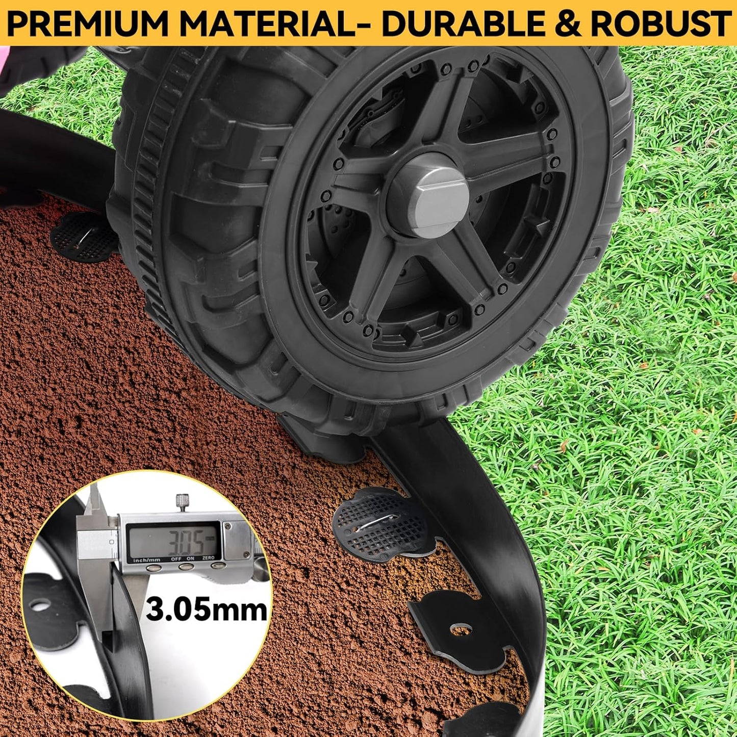 GOTGELIF Landscape Edging Border Kit No Dig, 3'' x 100FT, Black Garden Edging with 110 U-Shaped Nails for Lawn, Flower Beds, and Yard Borders