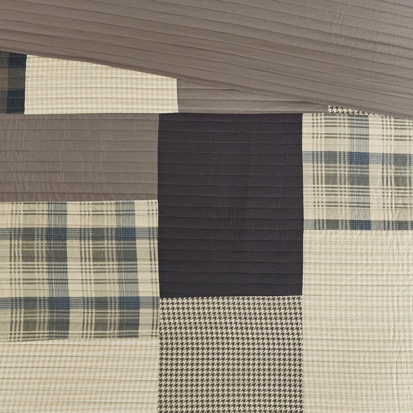 Woolrich Quilt Set Patchwork Channel Quilting, Cottege Coverlet for Twin Size Bed All Seasons, Lightweight Prewashed Cotton Coverlet Bedspread, Shams, Winter Hills, Oversized Twin/Twin XL Tan 2 Piece